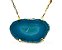 Colar Chapa de Agata Azul Montagem Horizontal Dourado - Imagem 1