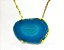Colar Chapa de Agata Azul Montagem Horizontal Dourado - Imagem 2