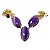 Maxxi Colar 3 Pedra Natural Agata Lilas Montagem Dourado - Imagem 5