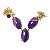 Maxxi Colar 3 Pedra Natural Agata Lilas Montagem Dourado - Imagem 3