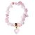 Pulseira Mini Coração Pedra Quartzo Rosa Cascalho Silicone - Imagem 2