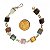 Pulseira Quadrado Pedra Mista Ranhurado Elo Dourado - Imagem 4