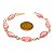 Pulseira Navete Pedra Quartzo Cherry Ranhurado Elo Dourado - Imagem 5