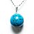 Colar Bolinha Pedra Howlita Azul Pino Prateado - Imagem 1