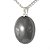 Colar Cabochão Hematita Pedra Natural Pino Prateado - Imagem 1