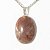 Colar Cabochão Pedra Quartzo Morango Montagem Pino Prateado - Imagem 1
