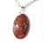 Colar Cabochão Quartzo Vermelho Pedra Natural Pino Prateado - Imagem 2