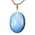 Colar Cabochão Pedra da Lua Opalina Pino Prateado - Imagem 1