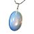 Colar Cabochão Pedra da Lua Opalina Pino Prateado - Imagem 2