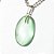 Colar Cabochão Oval Obsidiana Verde Pedra Pino Prateado - Imagem 2