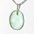 Colar Cabochão Oval Obsidiana Verde Pedra Pino Prateado - Imagem 1