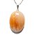 Colar Cabochão Aragonita Raio Laranja Pedra Natural Prateado - Imagem 1