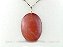Colar Cabochão Aragonita Vermelha Natural Pino Prateado - Imagem 1