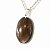 Colar Cabochão Quartzo Fume Pedra Natural Pino Prateado - Imagem 2