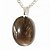 Colar Cabochão Quartzo Fume Pedra Natural Pino Prateado - Imagem 1