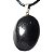 Colar Cabochão Quartzo Preto Pedra Natural Pino Prateado - Imagem 3