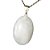 Colar Cabochão Quartzo Leitoso Pedra Natural Pino Prateado - Imagem 2
