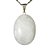 Colar Cabochão Quartzo Leitoso Pedra Natural Pino Prateado - Imagem 1