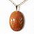 Colar Cabochão Oval Pedra do Sol Pino Prateado - Imagem 1