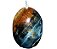 Colar Cabochão Olho de Falcão Pedra Natural Pino Prateado - Imagem 1
