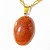 Colar Cabochão Quartzo Tangerina Pedra Natural Pino Dourado - Imagem 2