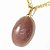 Colar Cabochão Pedra Quartzo Morango Pino Dourado - Imagem 2