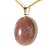 Colar Cabochão Pedra Quartzo Morango Pino Dourado - Imagem 1