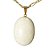 Colar Cabochão Feldspato Branco Pino Dourado - Imagem 1