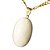 Colar Cabochão Feldspato Branco Pino Dourado - Imagem 2