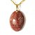 Colar Cabochão Quartzo Vermelho Pedra Natural Pino Dourado - Imagem 1