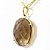 Colar Cabochao Facetado Quartzo Fume Extra Garra Dourado - Imagem 2