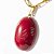 Colar Cabochão Jaspe Vermelho Pedra Natural Pino Dourado - Imagem 2