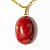 Colar Cabochão Jaspe Vermelho Pedra Natural Pino Dourado - Imagem 1
