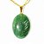 Colar Cabochão Quartzo Verde Pedra Natural Pino Dourado - Imagem 1