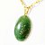 Colar Cabochão Quartzo Verde Pedra Natural Pino Dourado - Imagem 2