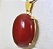 Colar Extra Cabochao Pedra Jaspe Vermelho Garra Dourado - Imagem 1