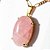 Colar Extra Cabochao Pedra Quartzo Rosa Garra Dourado - Imagem 2