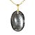 Colar Cabochão Cristal Pedra Natural Pino Dourado - Imagem 1