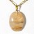 Colar Cabochão Cristal com Inclusão Cabelo Laranja Dourado - Imagem 1