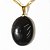 Colar Cabochão Obsidiana Negra Pedra Natural Pino Dourado - Imagem 1