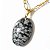 Colar Cabochao Obsidiana Flocos de Neve Pino Dourado - Imagem 2