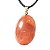 Colar Cabochão Aragonita Vermelha Pedra Natural Pino Dourado - Imagem 5