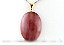 Colar Cabochão Aragonita Vermelha Pedra Natural Pino Dourado - Imagem 1