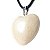 Colar Coração Feldspato Pedra Natural Banhado Prateado - Imagem 3