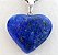 Colar Coração Lapis Lazuli Pedra Natural Castoação Prateado - Imagem 1