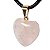 Colar Mini Coração Quartzo Rosa Pedra Natural Dourado - Imagem 3