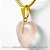 Colar Mini Coração Quartzo Rosa Pedra Natural Dourado - Imagem 2