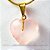 Colar Mini Coração Quartzo Rosa Pedra Natural Dourado - Imagem 1