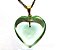 Colar Coração Pedra Obsidiana Verde Montagem Pino Dourado - Imagem 1