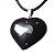 Colar Coração Obsidiana Floco de Neve Pedra Natural Prateado - Imagem 5